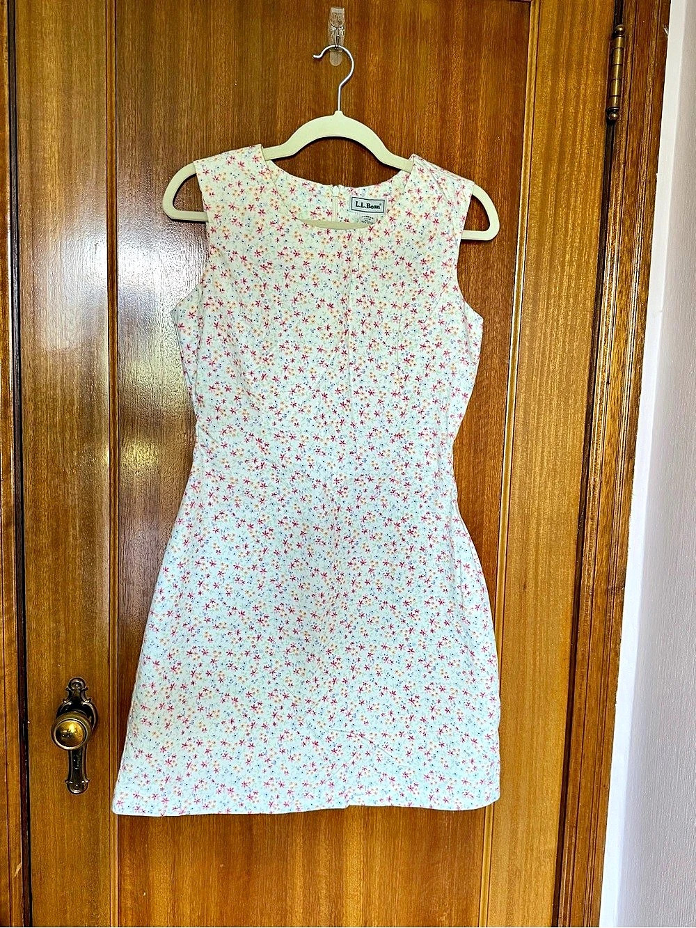VTG L.L.Bean Women's Floral Mini Dress White & Pink Size 8P